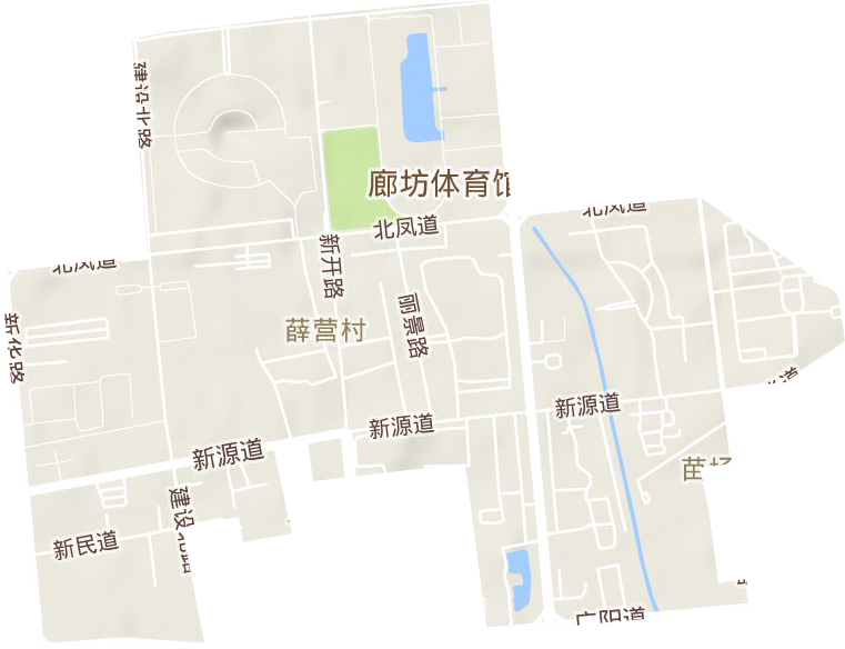 新源道街道地形地图