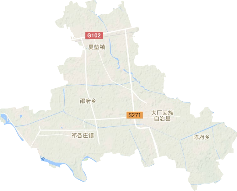 大厂县地形地图