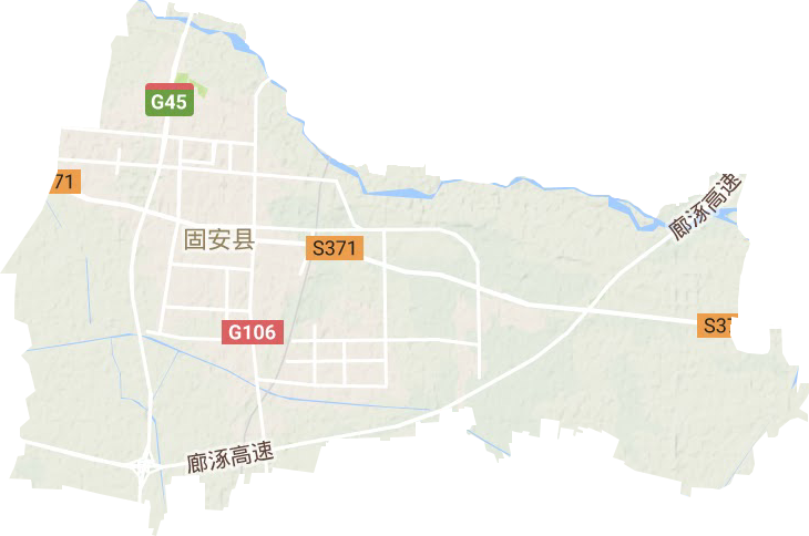 固安镇地形地图