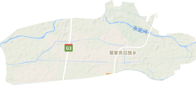 管家务回族乡地形地图