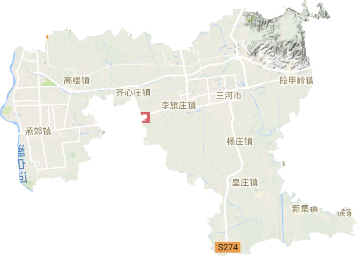 三河市地形地图