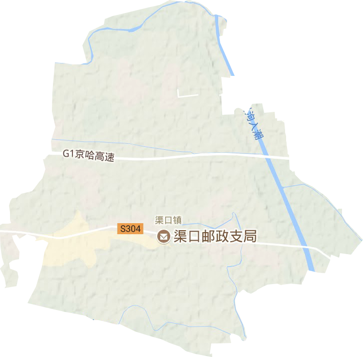 渠口镇地形地图