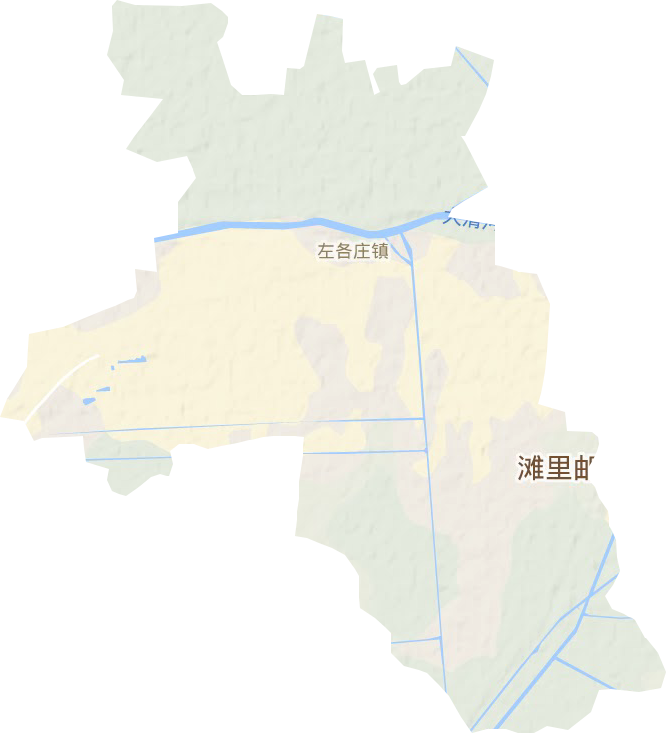 左各庄镇地形地图