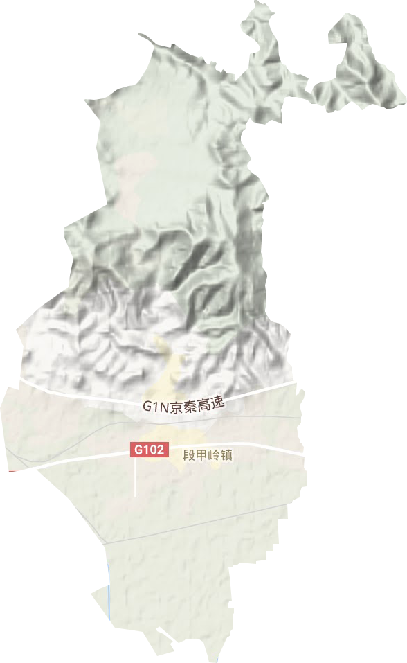 段甲岭镇地形地图