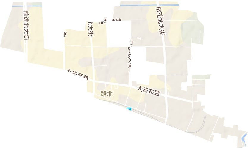 路北街道地形地图