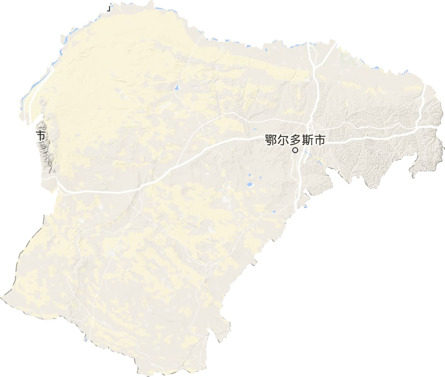 鄂尔多斯市地形地图