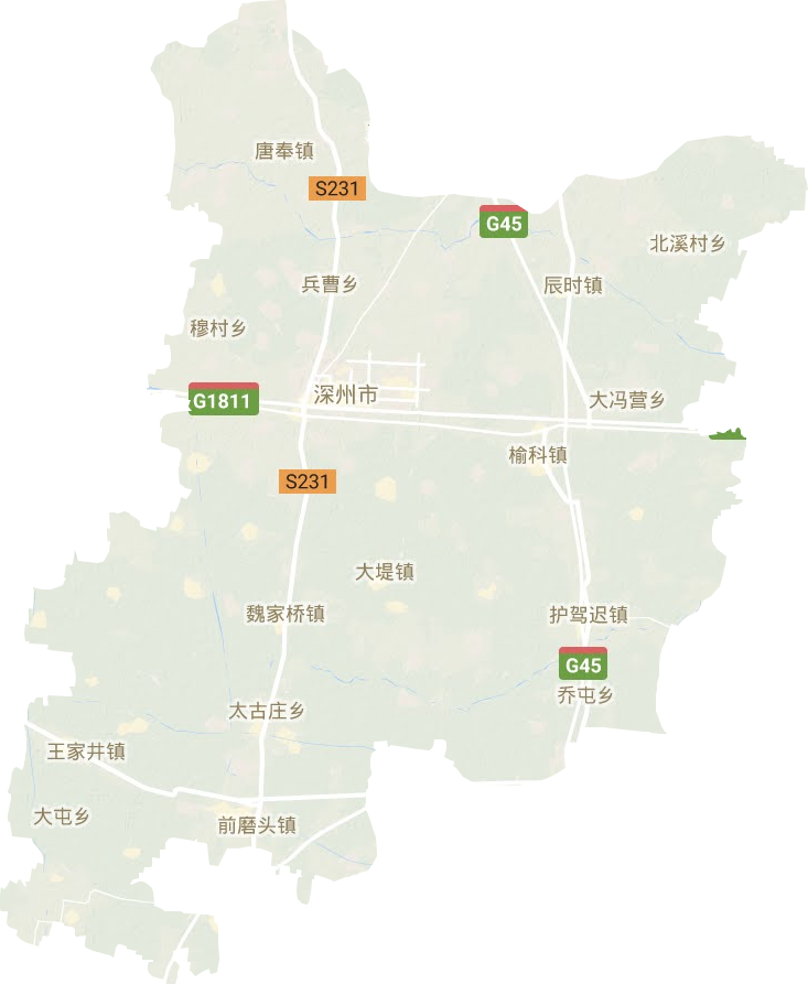深州市地形地图