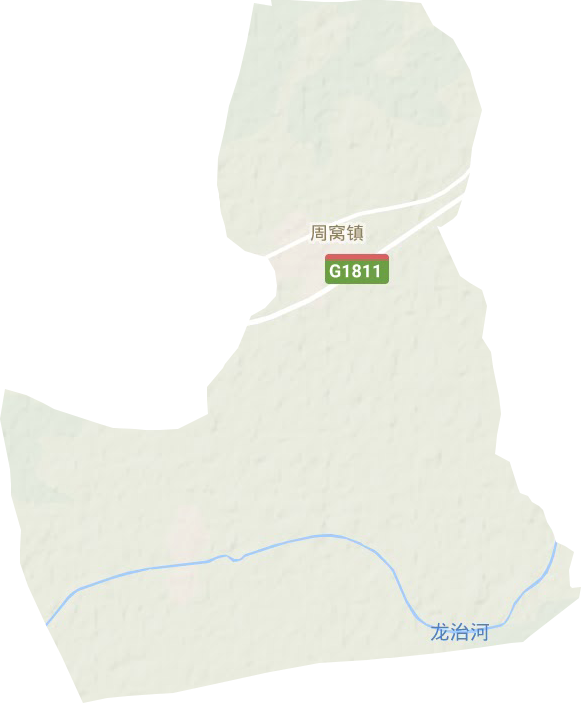 周窝镇地形地图