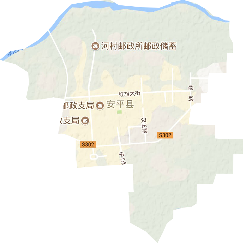 安平镇地形地图