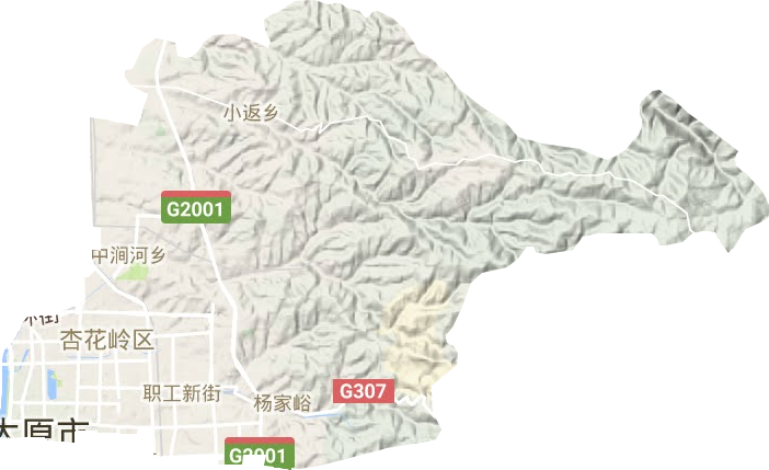 杏花岭区地形地图