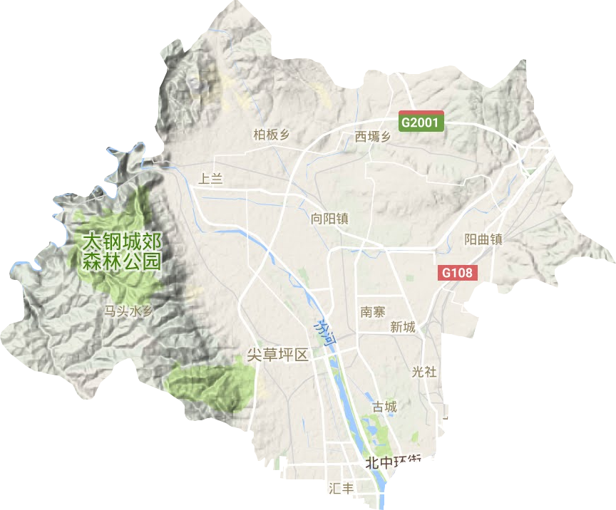 尖草坪区地形地图