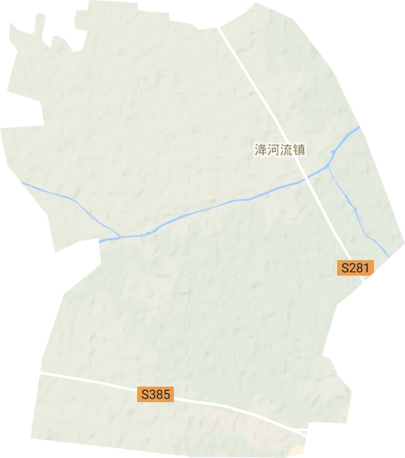 洚河流镇地形地图