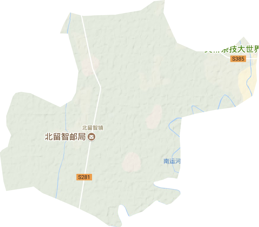 北留智镇地形地图