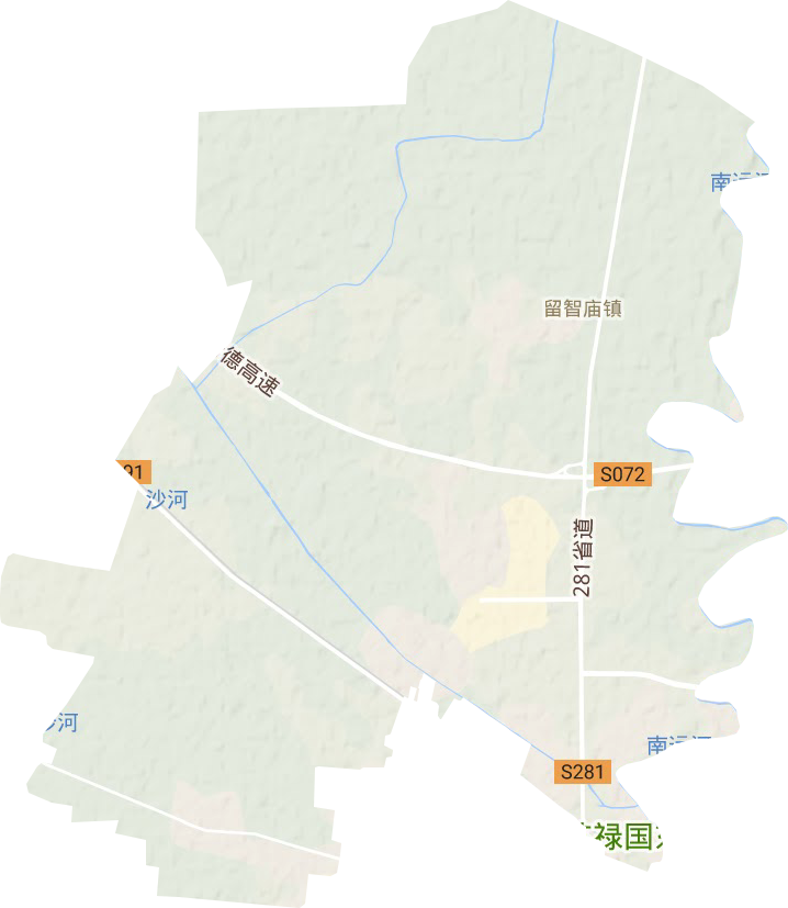 留智庙镇地形地图