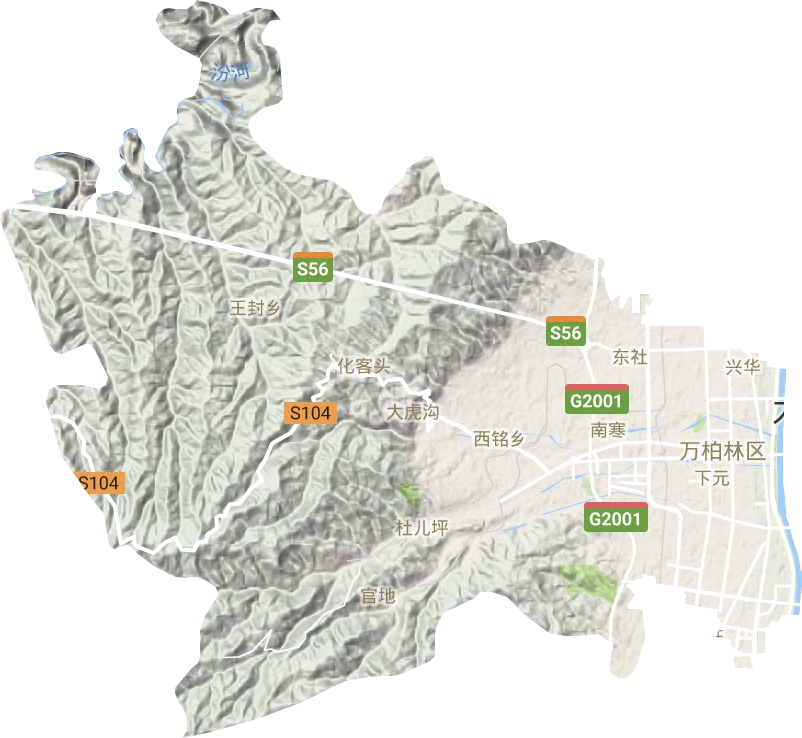 万柏林区地形地图