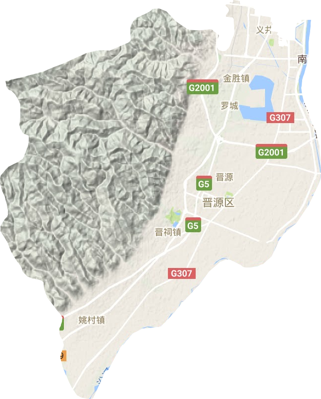 晋源区地形地图