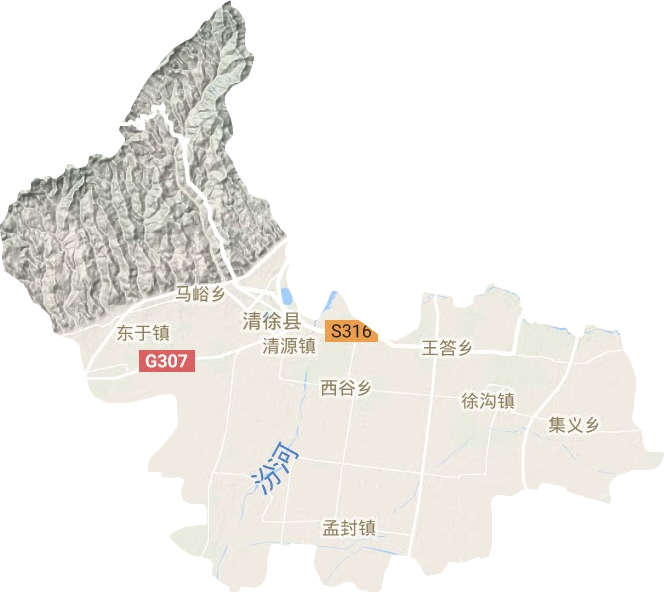 清徐县地形地图