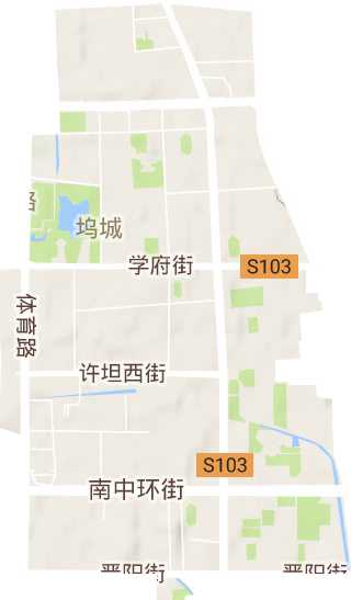 坞城街道地形地图