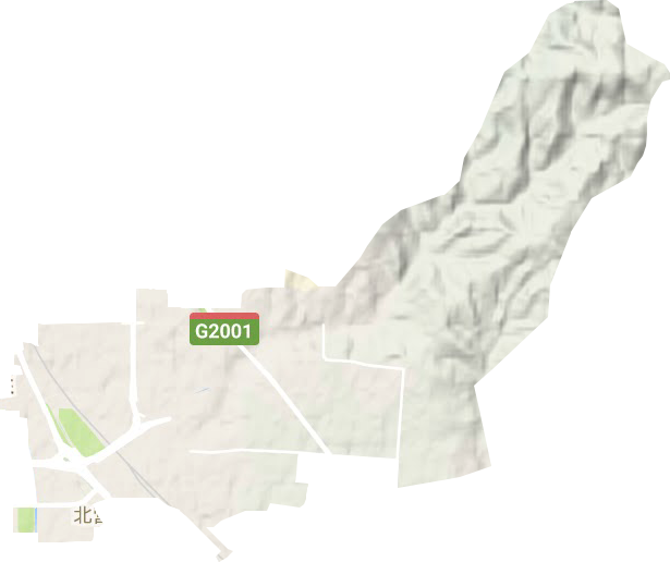 北营街道地形地图