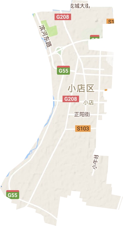 小店街道地形地图