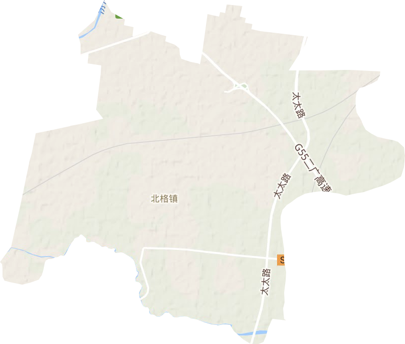 北格镇地形地图