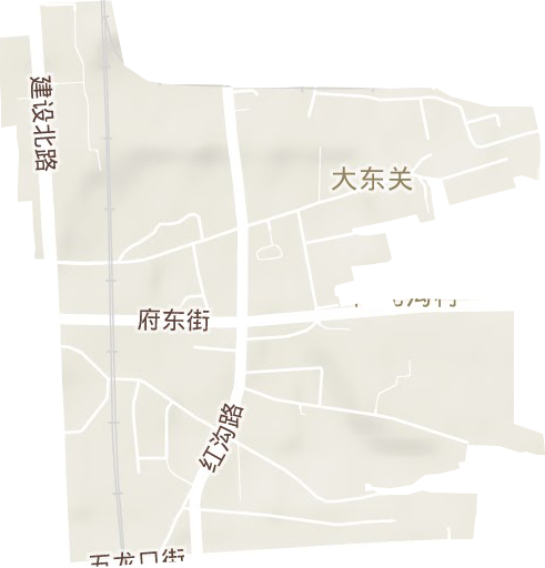 大东关街道地形地图