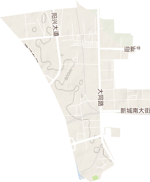 迎新街道地形地图