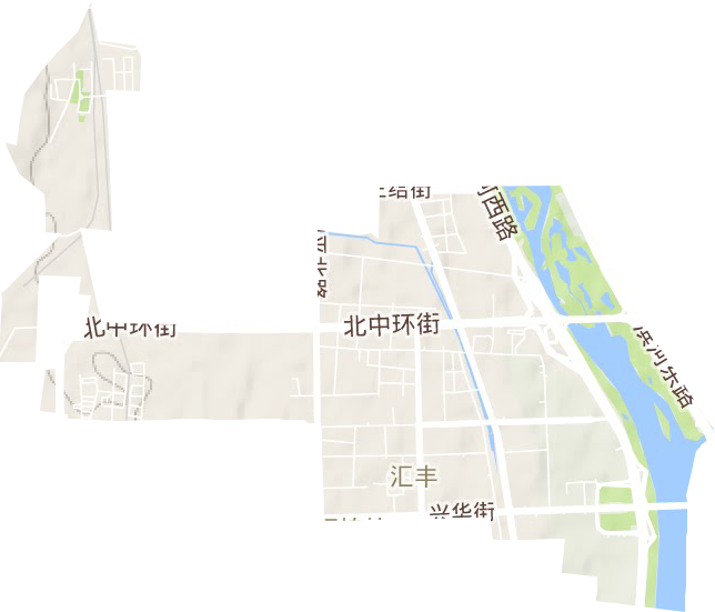 汇丰街道地形地图