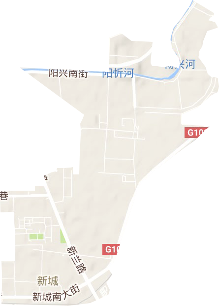 新城街道地形地图