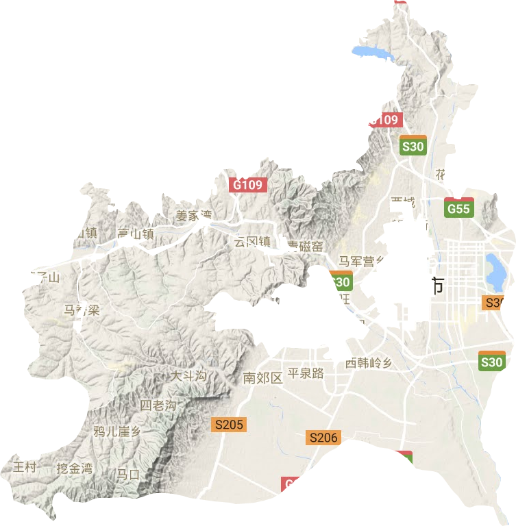 云冈区地形地图