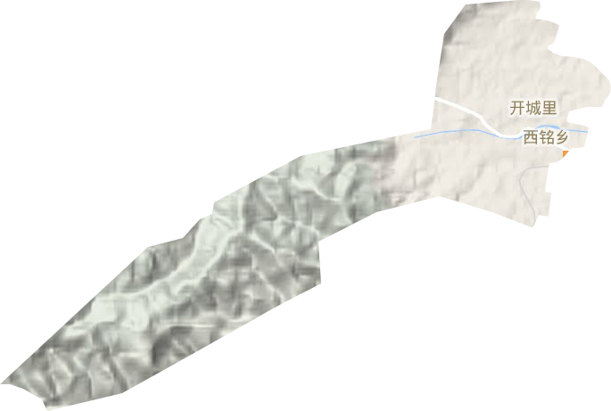 西铭街道地形地图