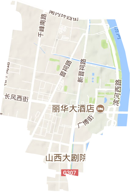 长风西街街道地形地图