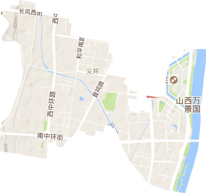义井街道地形地图