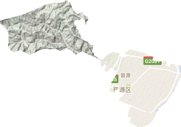 晋源街道地形地图