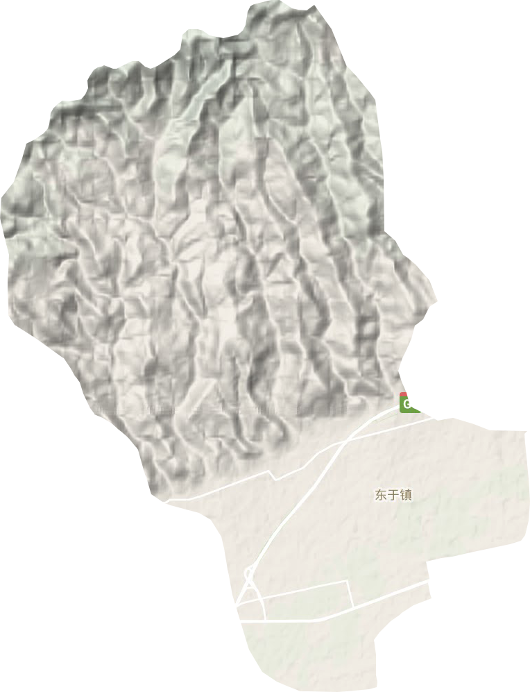 东于镇地形地图