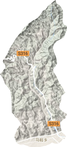 马峪乡地形地图