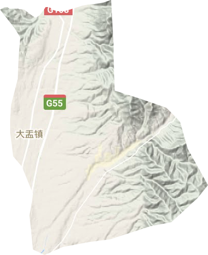 大盂镇地形地图