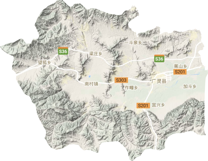 广灵县地形地图