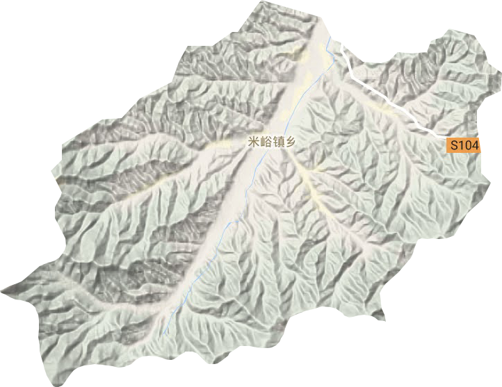 米峪镇乡地形地图