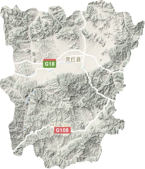 灵丘县地形地图