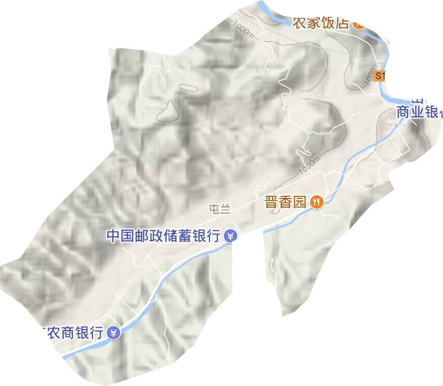 屯兰街道地形地图
