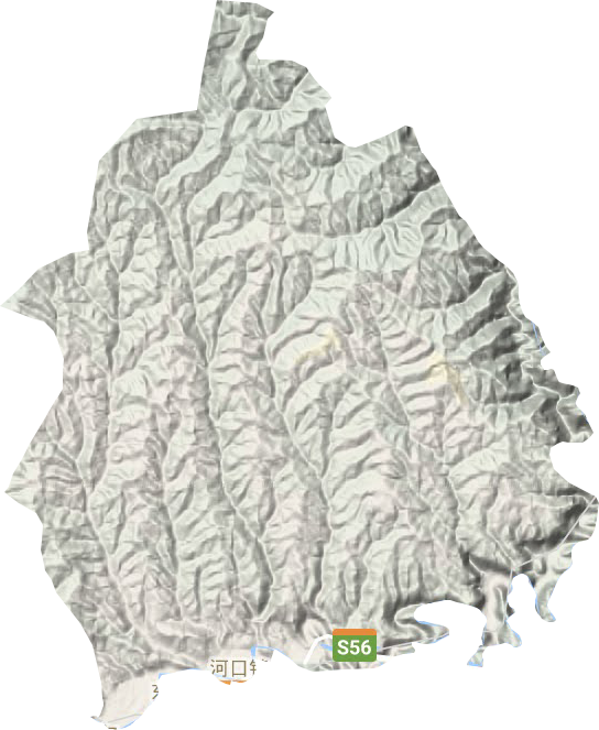 河口镇地形地图