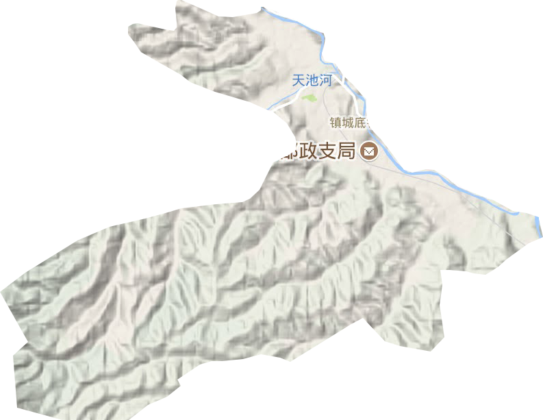 镇城底镇地形地图