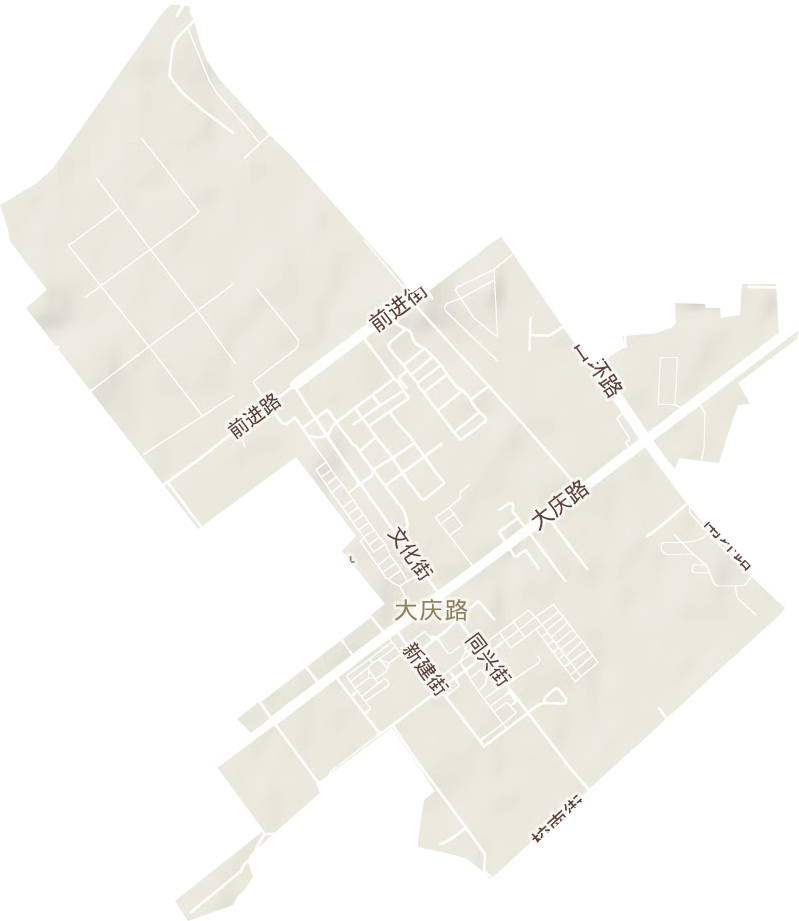 大庆路街道地形地图