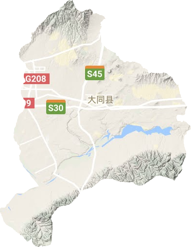 云州区地形地图