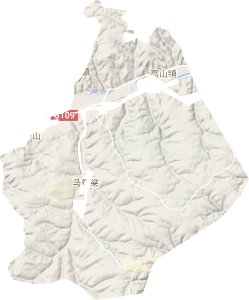 高山镇地形地图