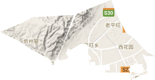 平旺乡地形地图