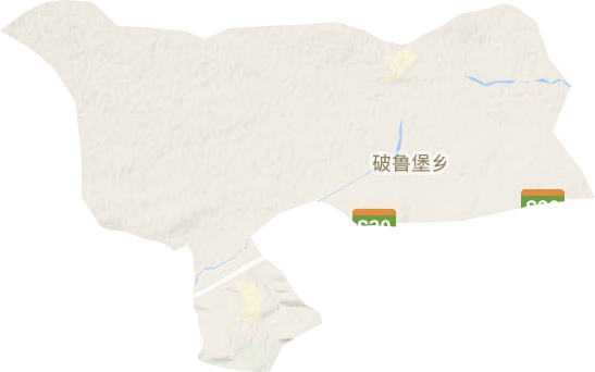 破鲁堡乡地形地图