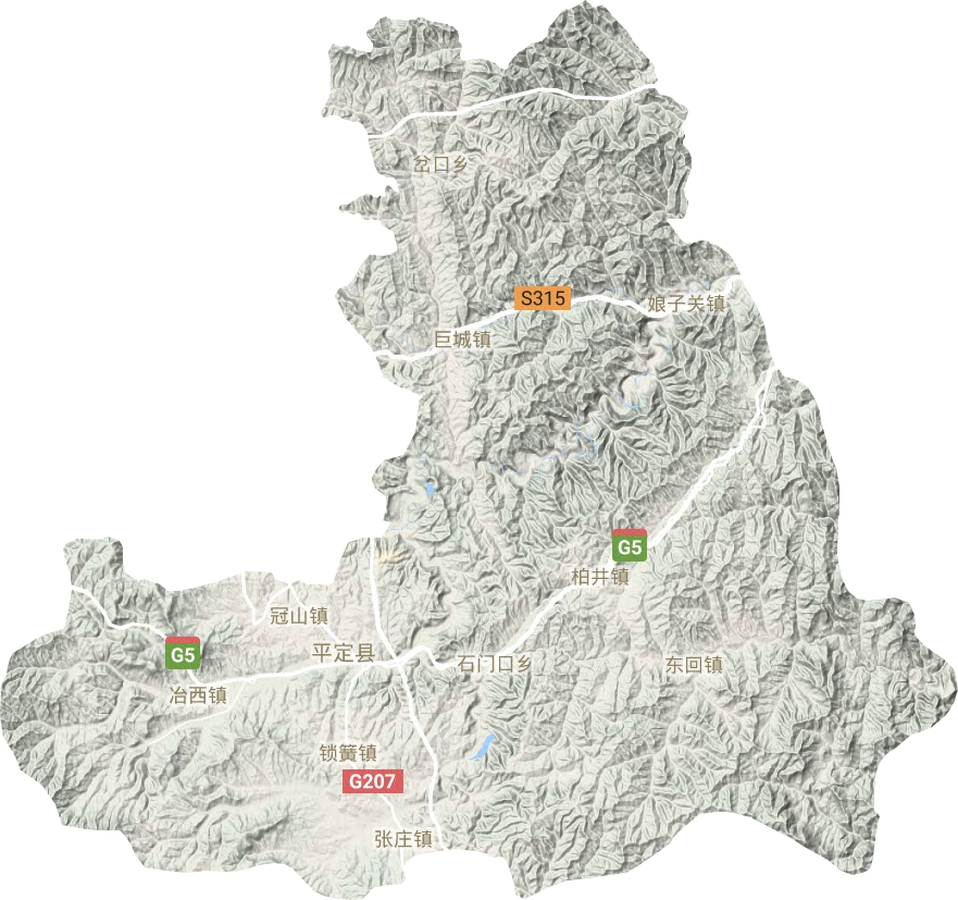 平定县地形地图