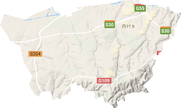 西村乡地形地图
